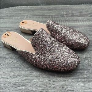 Kate Spade New York Gowen Pink Glitter Glitz and Glam Slip-On Mules. 7M.